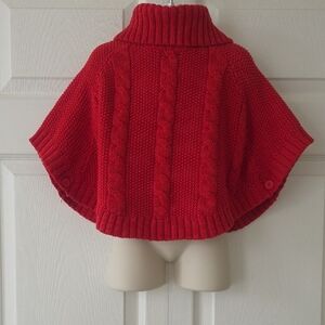 Carter's Red Cable Knit Poncho